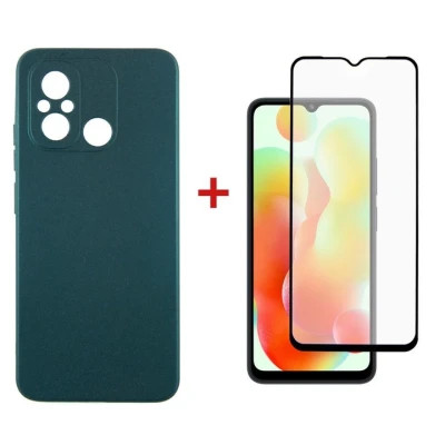 Чохол до мобільного телефона Dengos Kit for Xiaomi Redmi 12C case + glass (Green) (DG-KM-53)