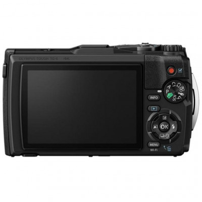 Цифровий фотоапарат Olympus TG-6 Black (Waterproof - 15m; GPS; 4K; Wi-Fi) (V104210BE000)
