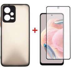 Чохол до мобільного телефона Dengos Kit for Xiaomi Redmi Note 12 5g case + glass (Black) (DG-KM-28)
