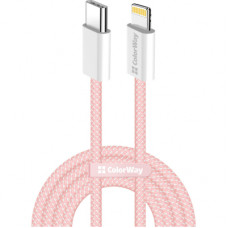 Дата кабель USB-C to Lightning 1.0m 27W pink ColorWay (CW-CBPDCL061-P)