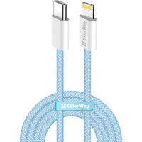 Дата кабель USB-C to Lightning 1.0m 27W blue ColorWay (CW-CBPDCL061-BL)