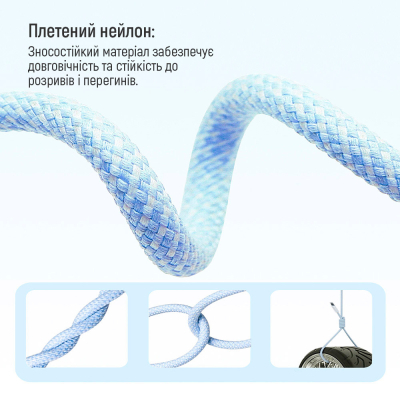 Дата кабель USB-C to Lightning 1.0m 27W blue ColorWay (CW-CBPDCL061-BL)