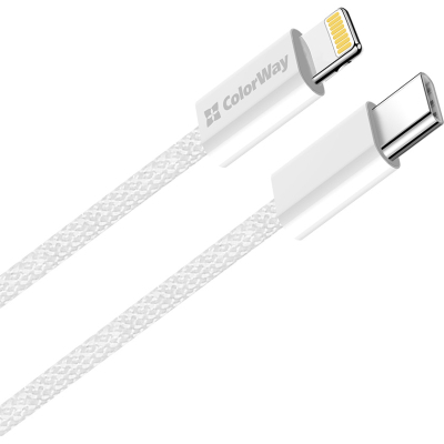 Дата кабель USB-C to Lightning 1.0m 27W grey ColorWay (CW-CBPDCL061-GR)