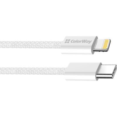 Дата кабель USB-C to Lightning 1.0m 27W grey ColorWay (CW-CBPDCL061-GR)