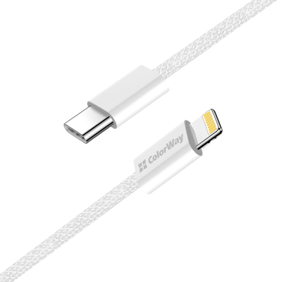 Дата кабель USB-C to Lightning 1.0m 27W grey ColorWay (CW-CBPDCL061-GR)