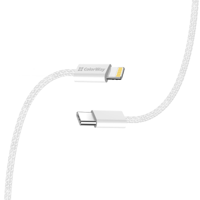 Дата кабель USB-C to Lightning 1.0m 27W grey ColorWay (CW-CBPDCL061-GR)