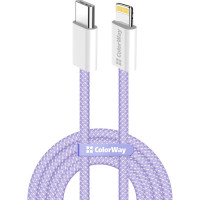 Дата кабель USB-C to Lightning 1.0m 27W purple ColorWay (CW-CBPDCL061-PU)