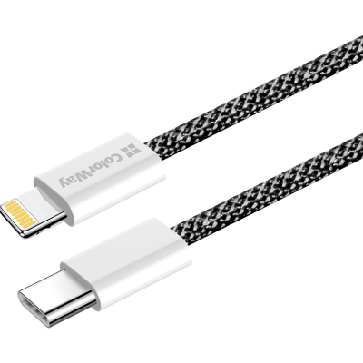 Дата кабель USB-C to Lightning 1.0m 27W black ColorWay (CW-CBPDCL061-BK)