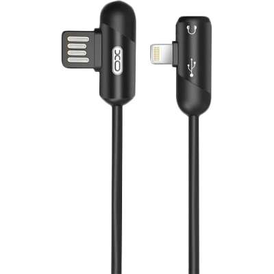 Дата кабель NB38 USB - Lightning + Lightning Audio 1.0m 2.4А Black XoKo (XO-NB38)