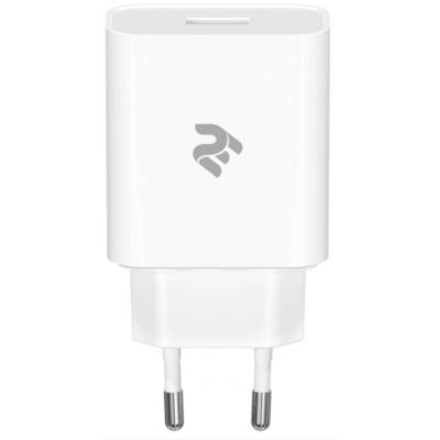 Зарядний пристрій 2E USB Wall Charger QC3.0 DC5V/3A, Max 18W, white (2E-WC1USB18W-W)