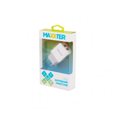 Зарядний пристрій Maxxter 2 USB, 5V/2.4A (UC-25A)