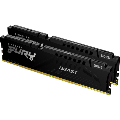 Модуль пам'яті для комп'ютера DDR5 32GB (2x16GB) 6400 MHz Beast Black EXPO Kingston Fury (ex.HyperX) (KF564C32BBE-32)