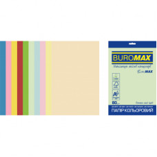 Папір Buromax А4, 80g, PASTEL+INTENSIVE, 10colors, 50sh, EUROMAX (BM.2721650E-99)