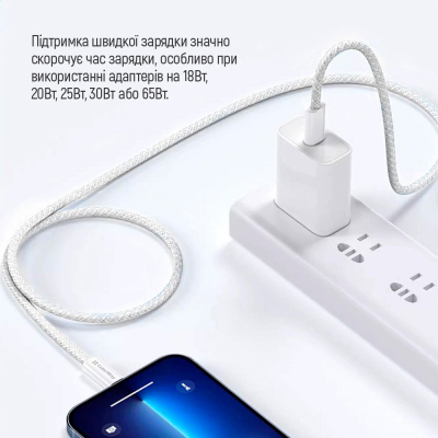 Дата кабель USB-C to USB-C 1.0m 60W 3.0А grey ColorWay (CW-CBPDCC061-GR)