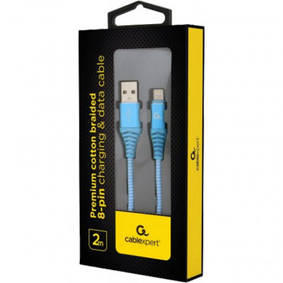 Дата кабель USB 2.0 AM to Lightning 2.0m Cablexpert (CC-USB2B-AMLM-2M-VW)