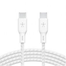 Дата кабель USB-C to USB-C 2.0m 100W white Belkin (CAB014BT2MWH)