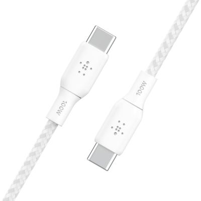 Дата кабель USB-C to USB-C 2.0m 100W white Belkin (CAB014BT2MWH)