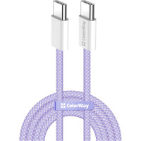 Дата кабель USB-C to USB-C 1.0m 60W 3.0А purple ColorWay (CW-CBPDCC061-PU)