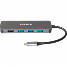 Концентратор D-Link USB-C 3xUSB3.0, 1xUSB-C, 1xHDMI (DUB-2333)