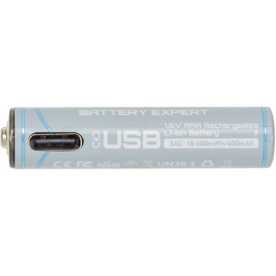 Акумулятор Beston AAA USB Type-C 400mah 1.5V Li-ion * 4 (3AC-18/AA620272)
