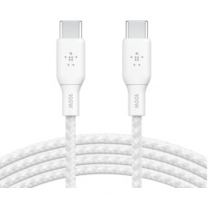 Дата кабель USB-C to USB-C 3.0m 100W white Belkin (CAB014BT3MWH)