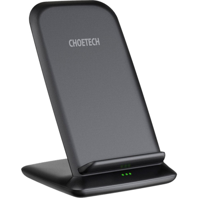 Зарядний пристрій Choetech 15W Fast Wireless Charging Stand 2coils black (T555-F-BK)