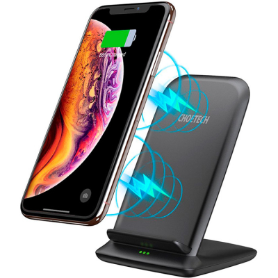 Зарядний пристрій Choetech 15W Fast Wireless Charging Stand 2coils black (T555-F-BK)