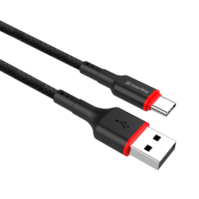 Дата кабель USB-C to USB-C 1.0m 2.4А black ColorWay (CW-CBUC064-BK)