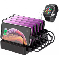 Зарядний пристрій Choetech 6xUSB 68W Charing Station (6хUSB-A) 2xMicroUSB 2xLighting 2xUCB-C (Q3008-EU-BK)