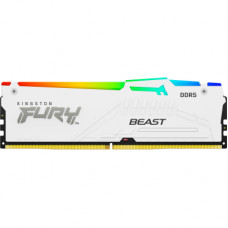 Модуль пам'яті для комп'ютера DDR5 16GB 5600 MHz FURY Beast White RGB Kingston Fury (ex.HyperX) (KF556C40BWA-16)