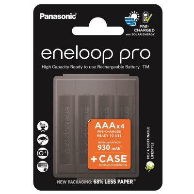 Акумулятор Panasonic Eneloop AAA 930mAh Pro NI-MH * 4 + Сase (BK-4HCDEC4CP)