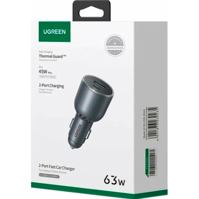 Зарядний пристрій Ugreen 2xUSB 63W (USB-C+USB-A) QC3.0 (EC701) (35023)