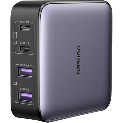Зарядний пристрій Ugreen 4xUSB 65W (2хUSB-C+2xUSB-A) Gan CD327 (90747)