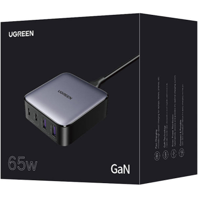 Зарядний пристрій Ugreen 4xUSB 65W (2хUSB-C+2xUSB-A) Gan CD327 (90747)
