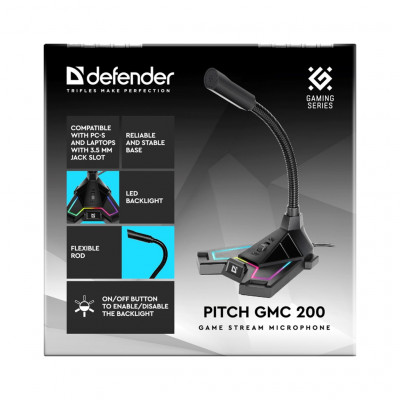 Мікрофон Defender Pitch GMC 200 3.5 мм LED (64620)