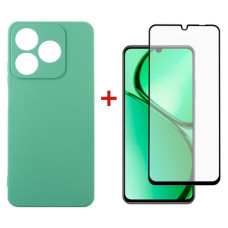 Чохол до мобільного телефона Dengos Realme C63 Soft + glass Mint (DG-KM-106)