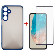 Чохол до мобільного телефона Dengos Samsung Galaxy M35 5G Matte + glass Blue (DG-KM-108)