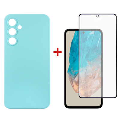 Чохол до мобільного телефона Dengos Samsung Galaxy M35 5G Soft + glass Ice Blue (DG-KM-107)
