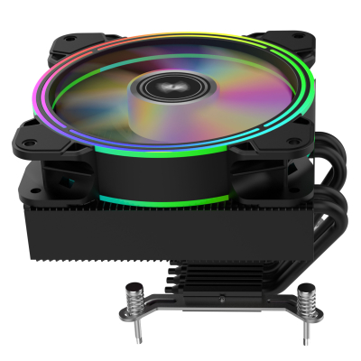 Кулер до процесора 2E GAMING Air Cool AC120T4-ARGB, LGA1700, 1200, 115x, 1366, AM5, AM4, AM3, AM3+, 4pin PWM, 3pin +5V (2E-AC120T4-ARGB)