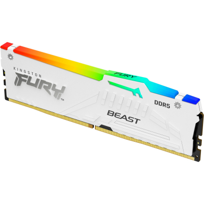 Модуль пам'яті для комп'ютера DDR5 16GB 6000 MHz Beast White RGB XMP Kingston Fury (ex.HyperX) (KF560C40BWA-16)