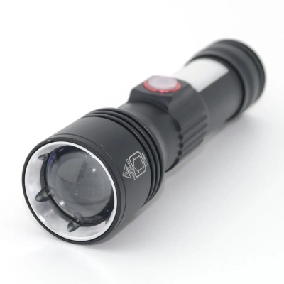 Ліхтар Quantum Adept 10W LED zoom +COB з USB+ Li-ion18650/2600mAh (QM-FL1031-18650/2600)