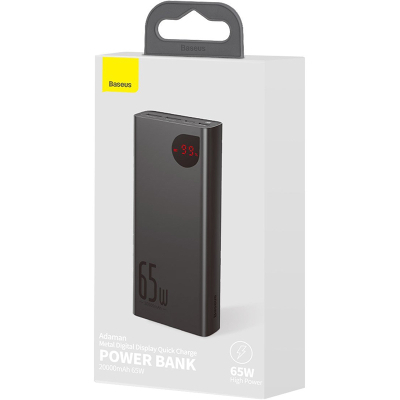 Батарея універсальна Baseus Adaman Metal 20000mAh, PD/65W, QC/3.0, +cable USB to Type-C (PPIMDA-D01 / P10021506112-01)