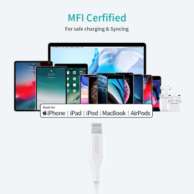 Дата кабель USB-С to Lightning 1.0m USB2.0 30W MFI Choetech (IP0040-WH)