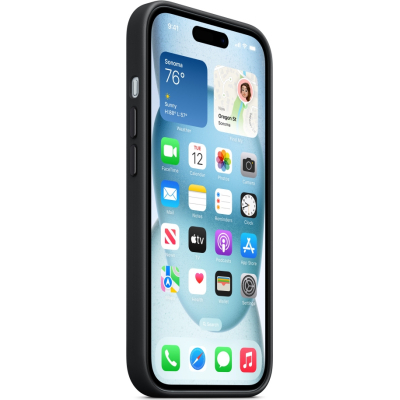 Чохол до мобільного телефона Apple iPhone 15 FineWoven Case with MagSafe Black (MT393ZM/A)
