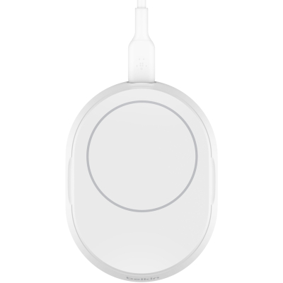 Зарядний пристрій Belkin 15W Magnetic Stand Qi2 20W adapter USB-C white (WIA008VFWH)