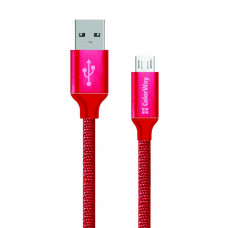 Дата кабель Кабель Colorway USB - МicroUSB 2.1А 1м червоний ColorWay (CW-CBUM002-RD)
