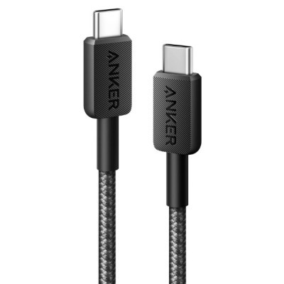 Дата кабель USB-C to USB-C 0.9m 322 Black Anker (A81F5G11)