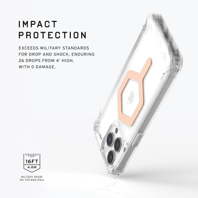 Чохол до мобільного телефона UAG iPhone 15 Pro Max Plyo Magsafe Ice/Rose Gold (114305114348)