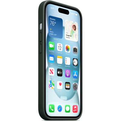 Чохол до мобільного телефона Apple iPhone 15 FineWoven Case with MagSafe Evergreen (MT3J3ZM/A)