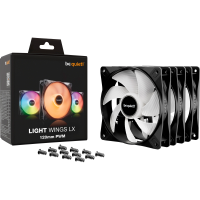 Кулер до корпусу Be quiet! LIGHT WINGS LX 120mm PWM в комплекті 3 (BL121)